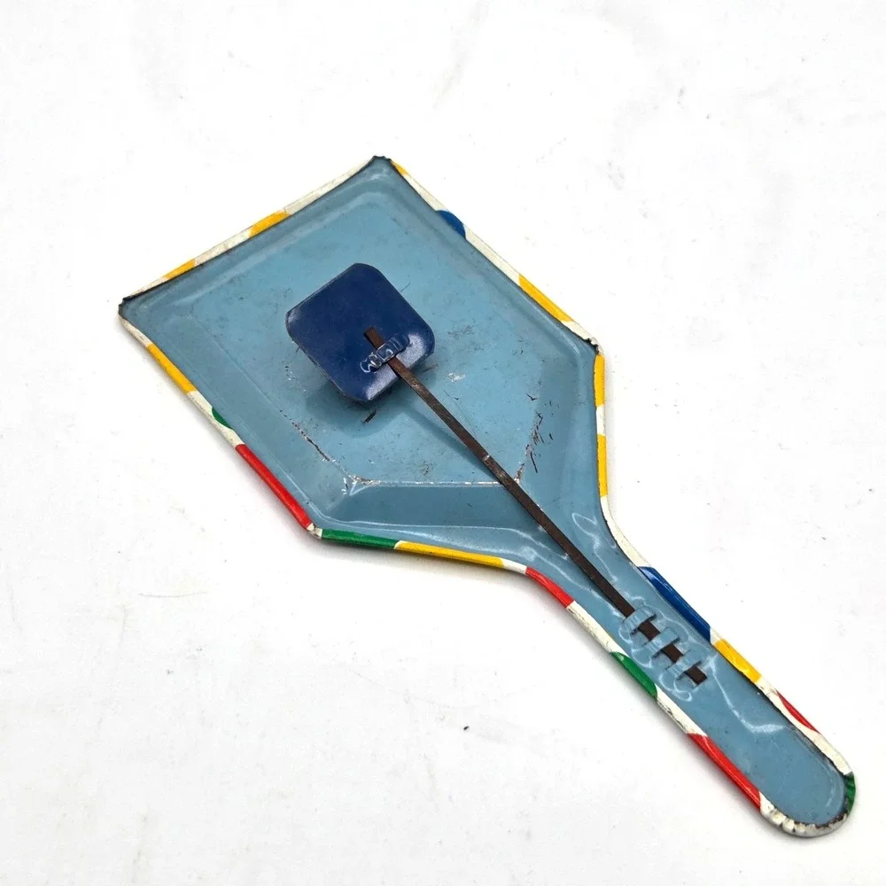 Vintage Polka Dot Noise Maker Party Clapper Metal Tin 7